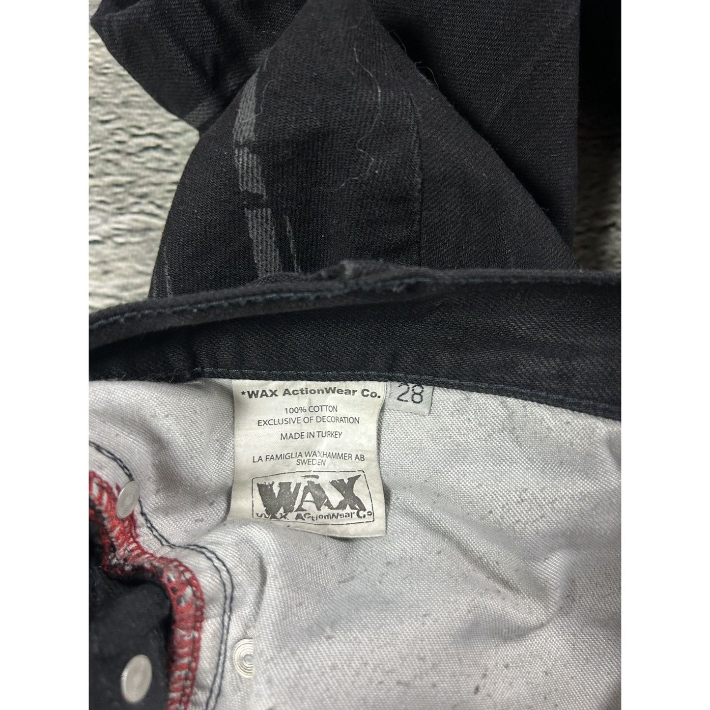 Wax jeans studded flared black skull