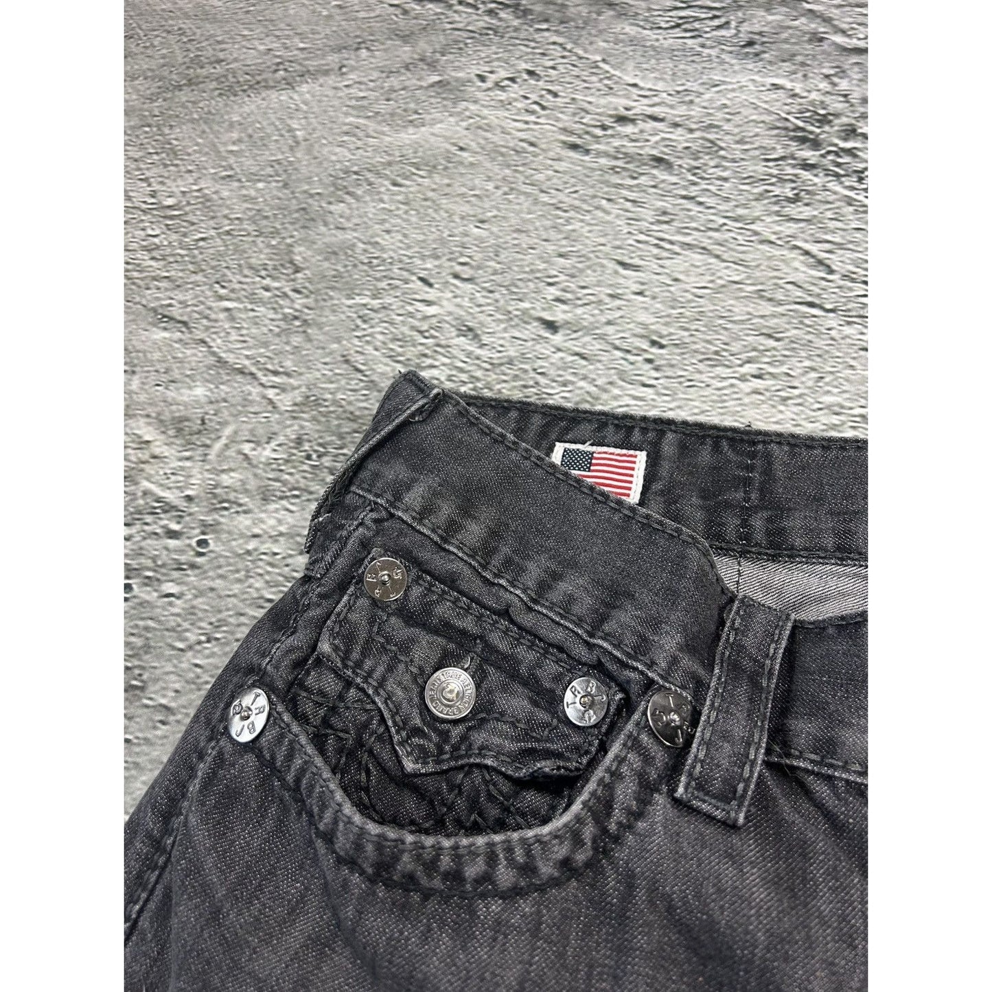 True Religion vintage grey jeans denim pants Y2K