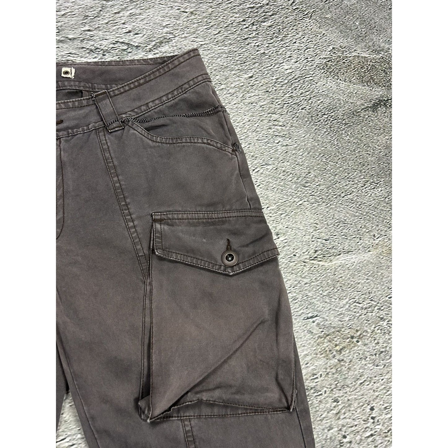 Vintage cargo pants flated grey utility military