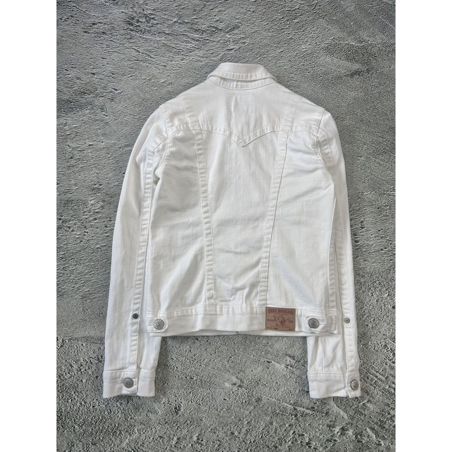 True Religion vintage denim jacket white Y2K