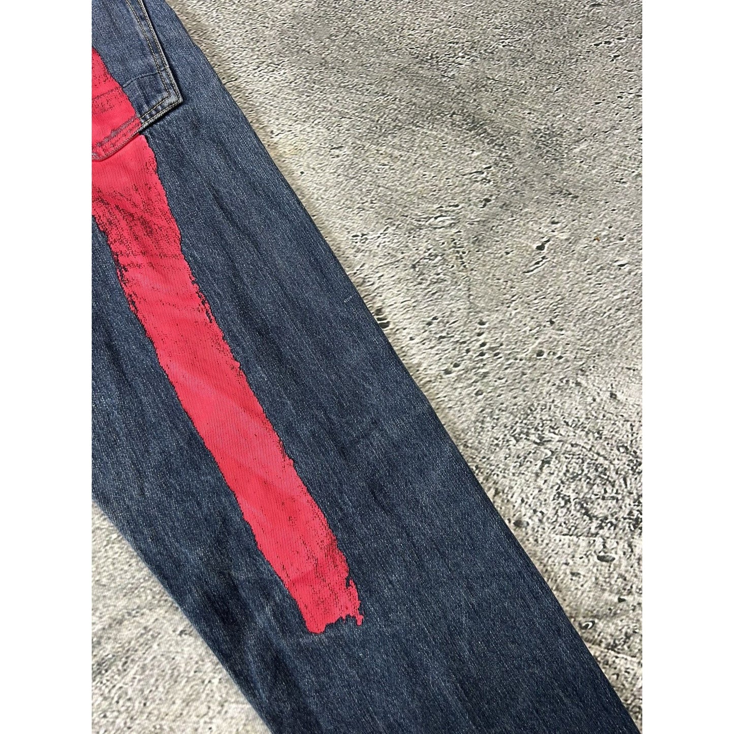 Evisu jeans red daicock big logo selvedge navy denim