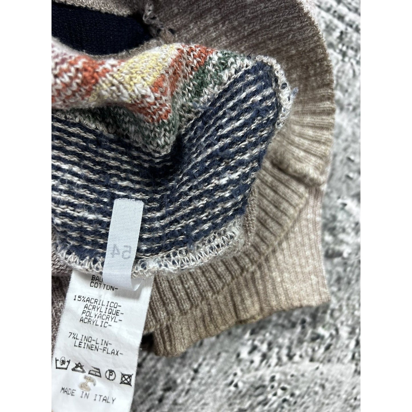 Gardeur vintage sweater Coogi style cable knit multicolor