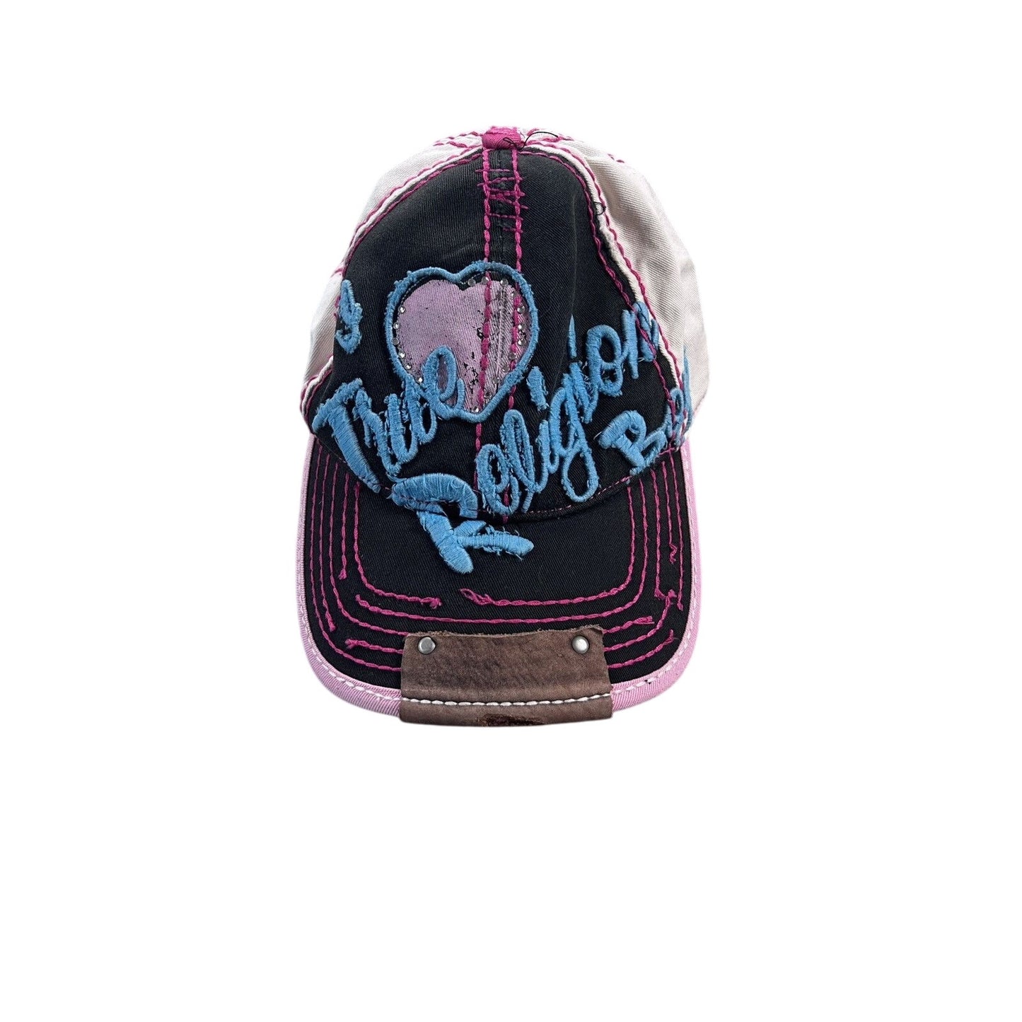 True Religion cap vintage Y2K pink stitching I Love TR Boys