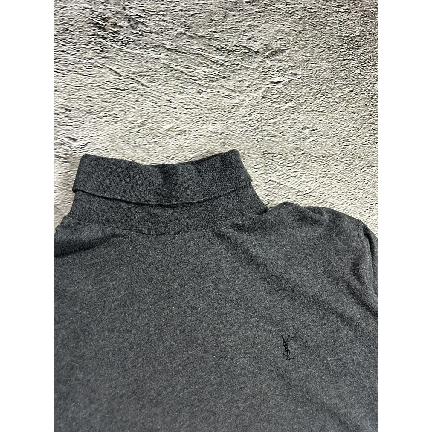 90s Yves Saint Laurent vintage grey turtleneck YSL logo