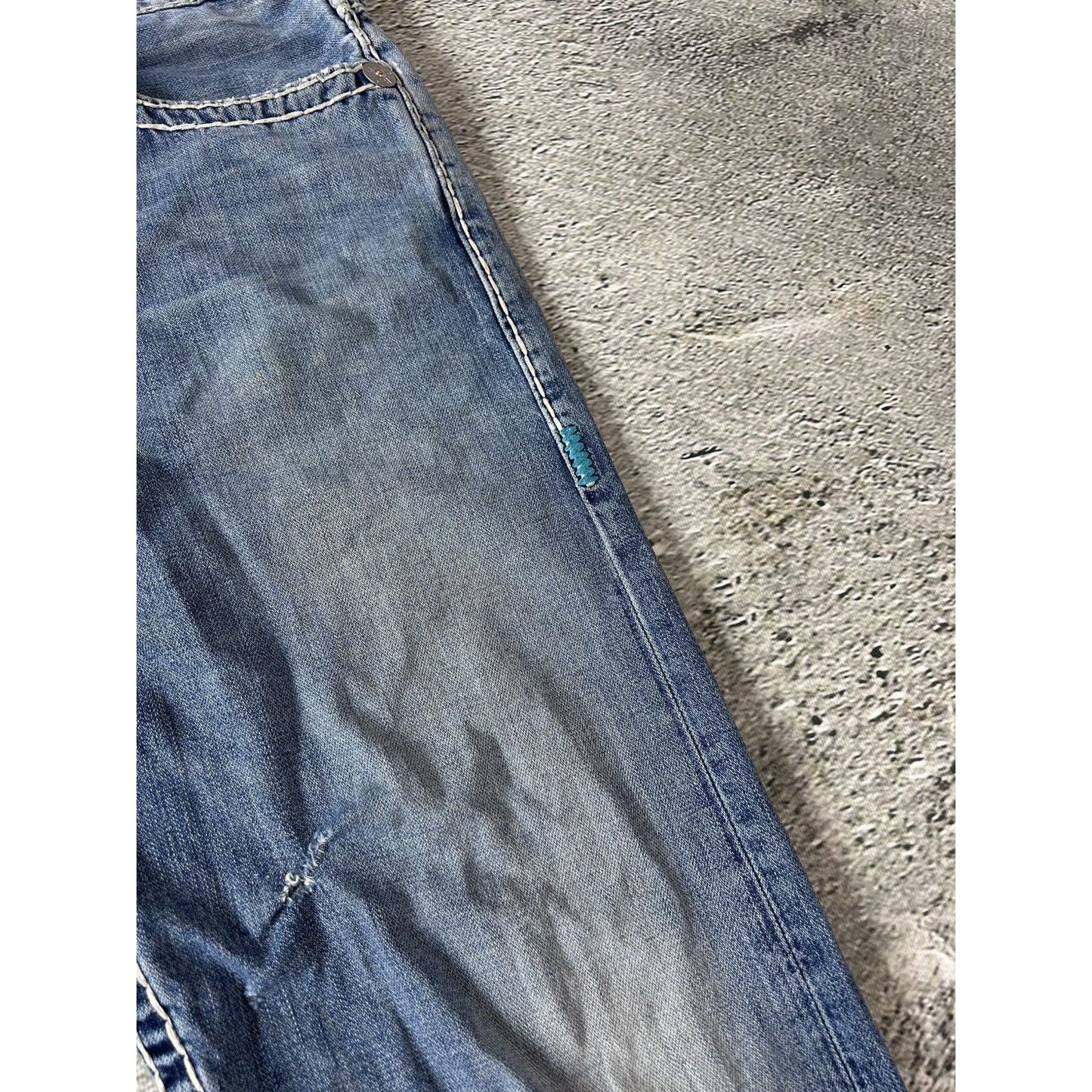 True Religion vintage blue jeans Ricky thick stitching Y2K