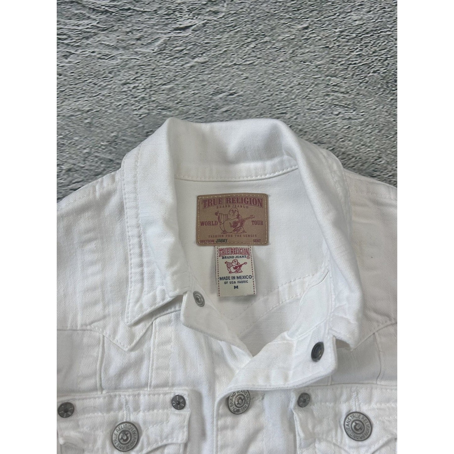 True Religion vintage denim jacket white Y2K