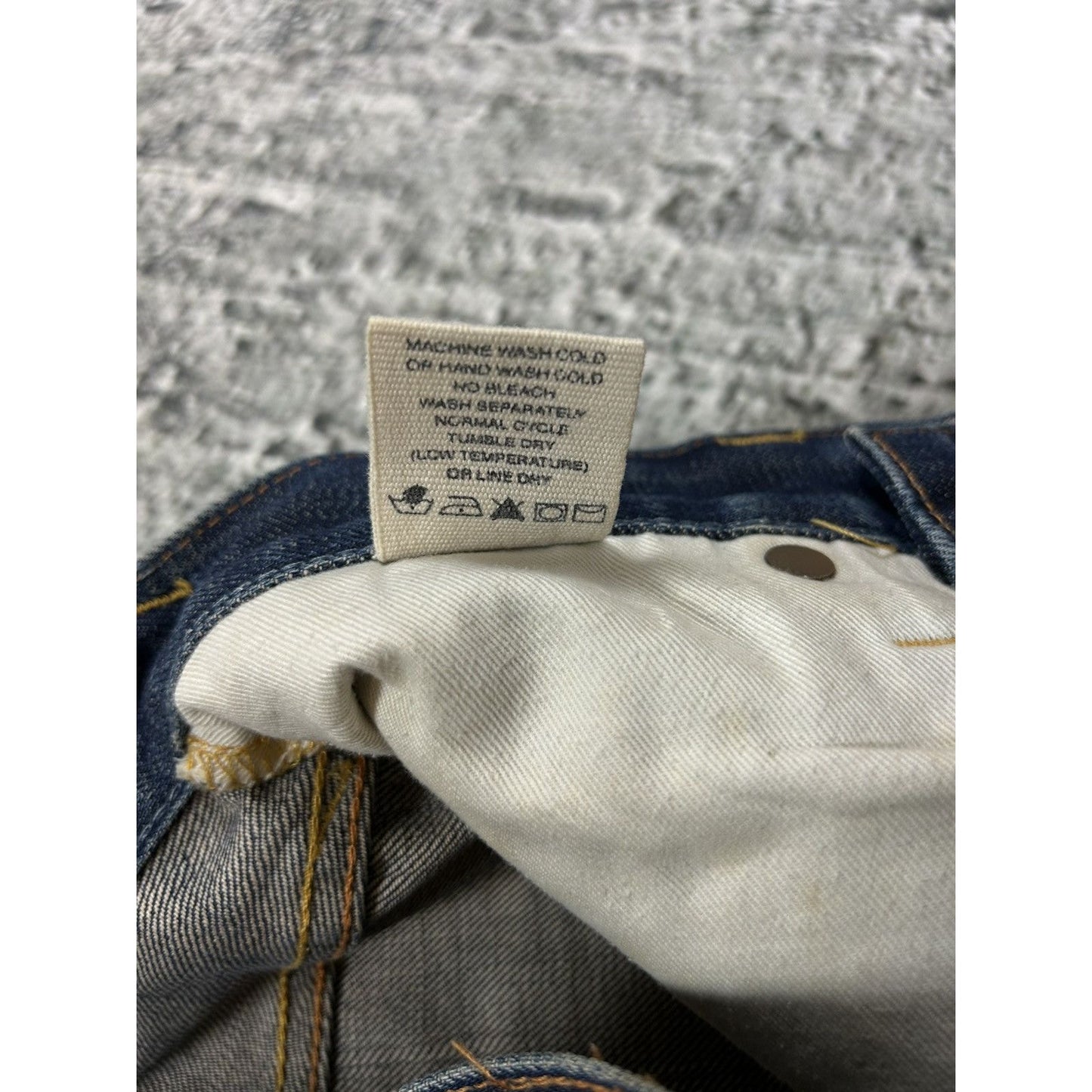 Evisu jeans vintage embroidery seagull logo selvedge red