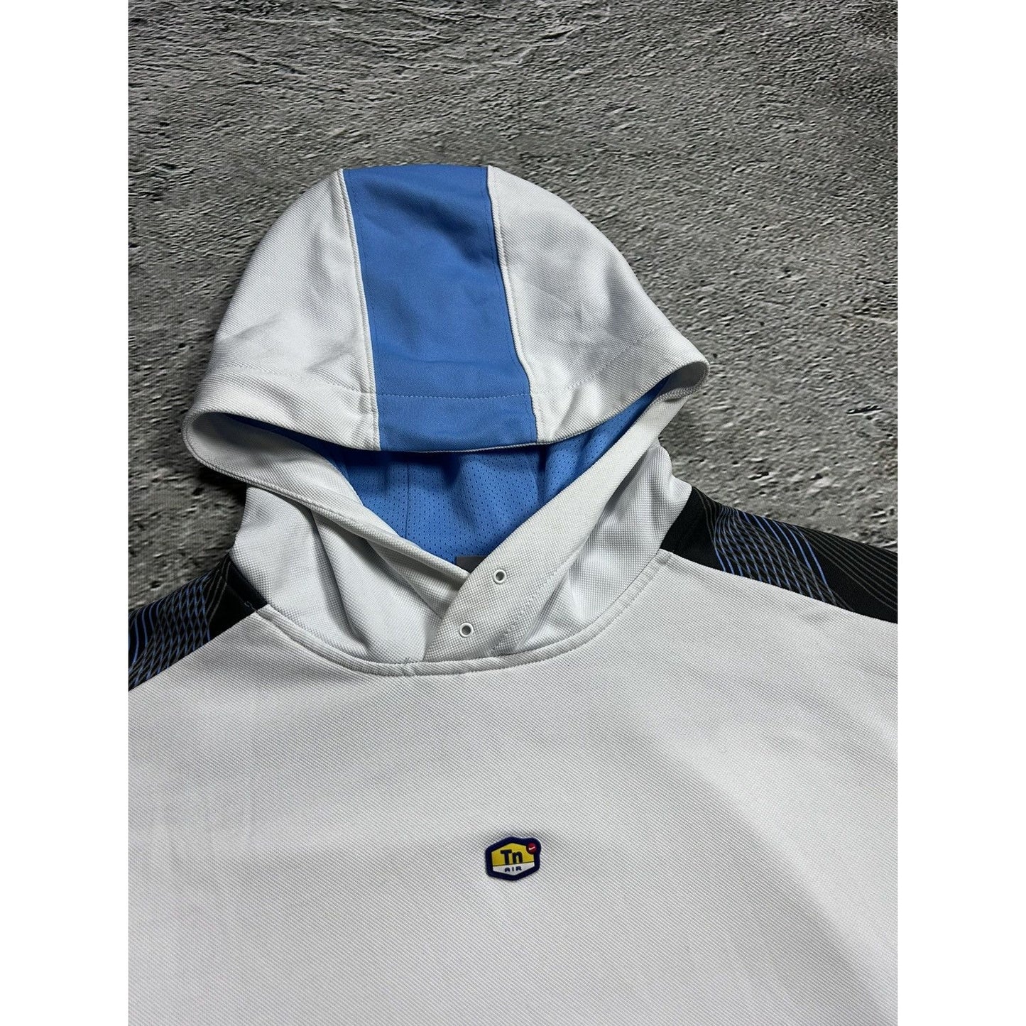 Nike TN hoodie vintage white 2000s blue Y2K sweatshirt