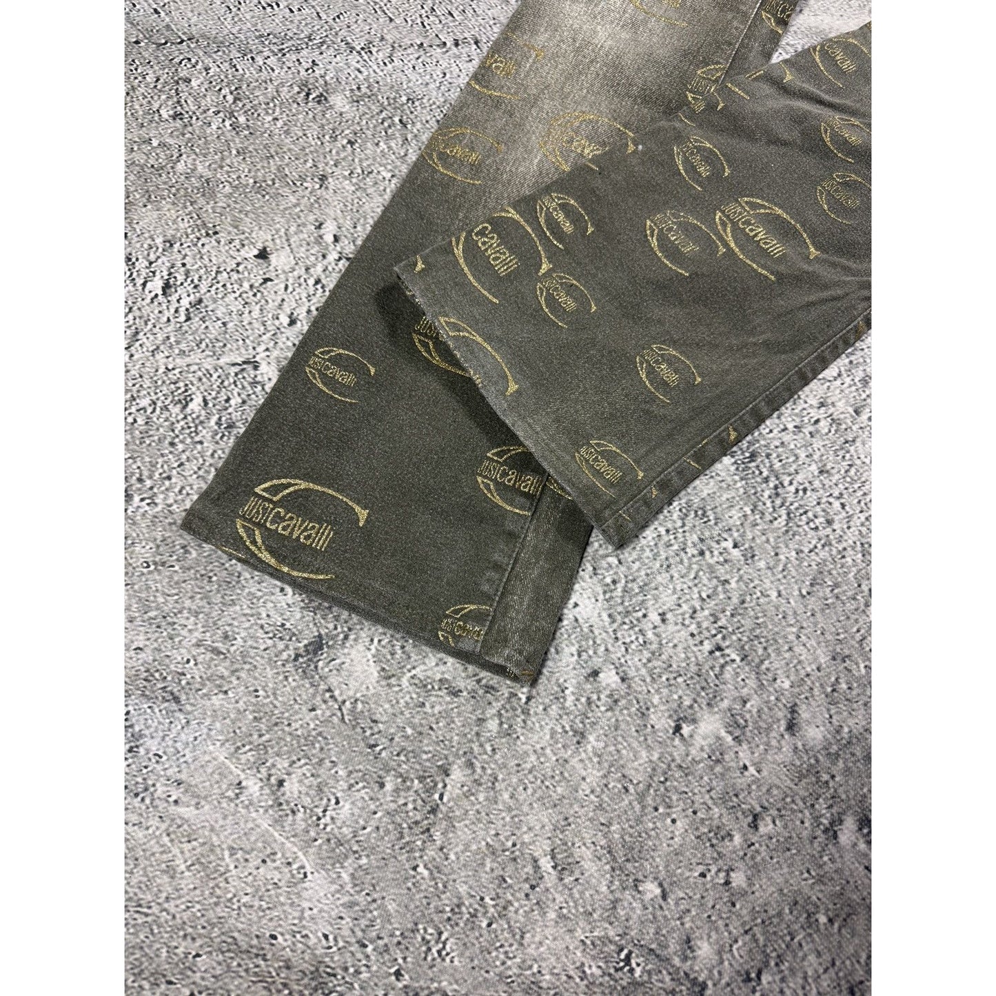 Just Cavalli flared jeans monogram fullprint Y2K washed