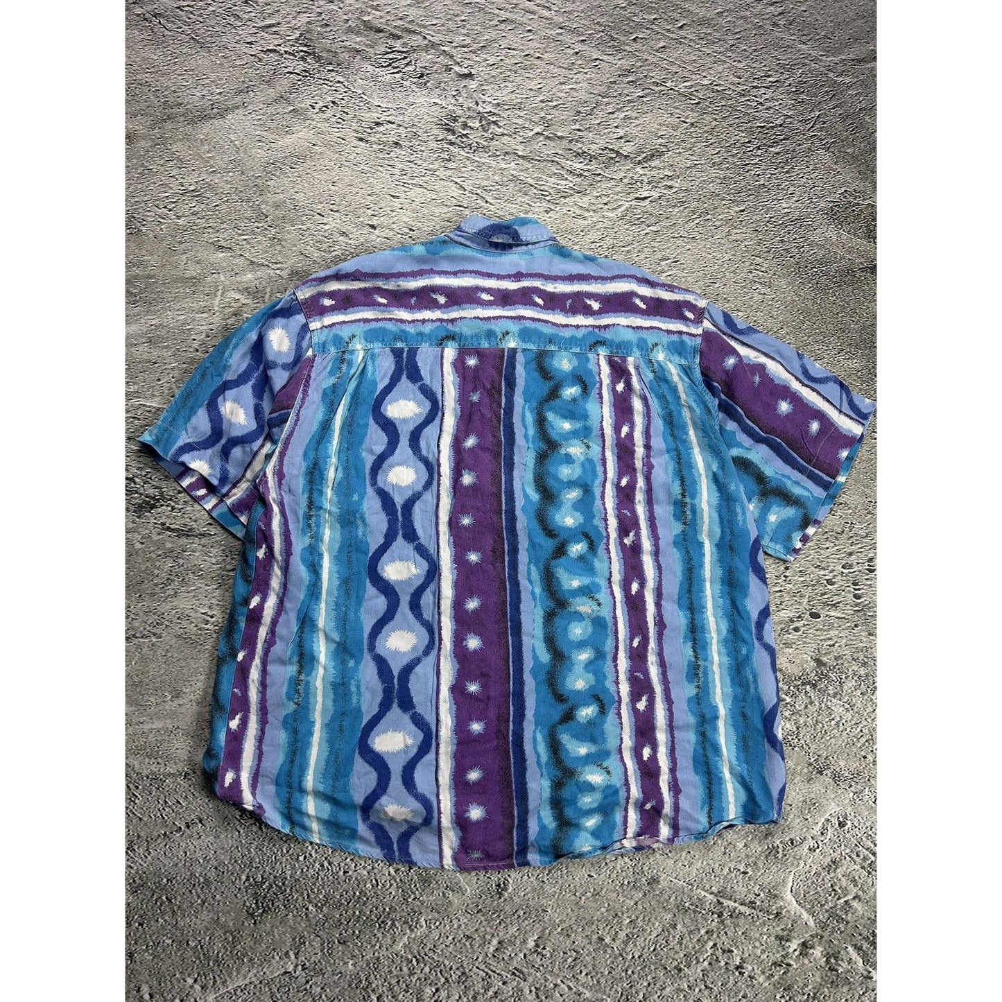 Hawaiian Shirt abstract vintage blue purple