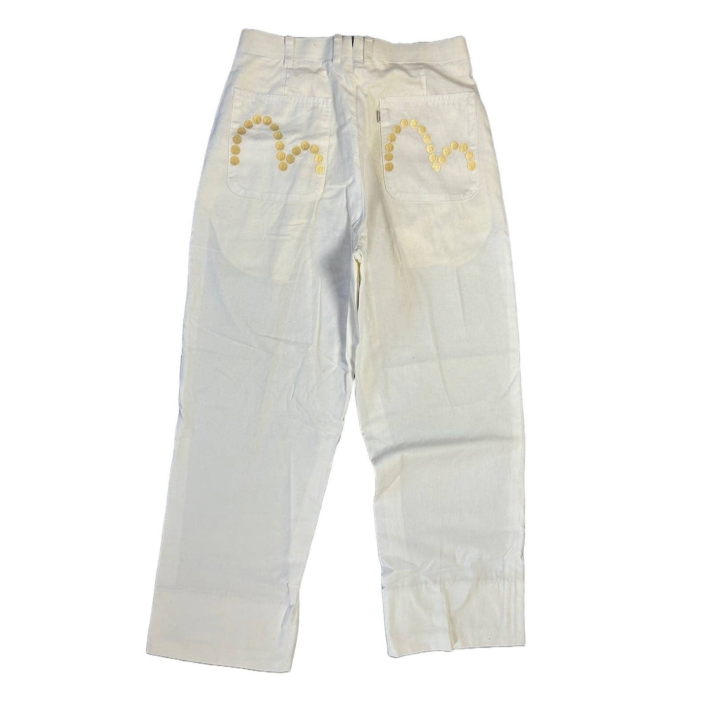 Evisu Fairway Genes vintage white chino pants jeans dots logo