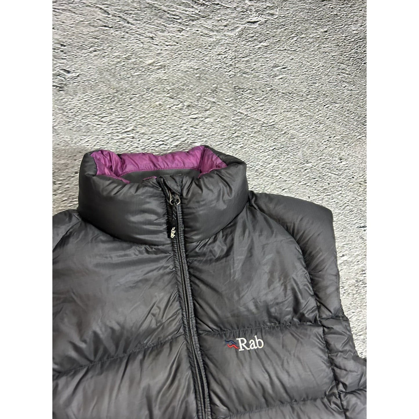 Rab puffer vest grey pink gorpcore Y2K down vintage pertex