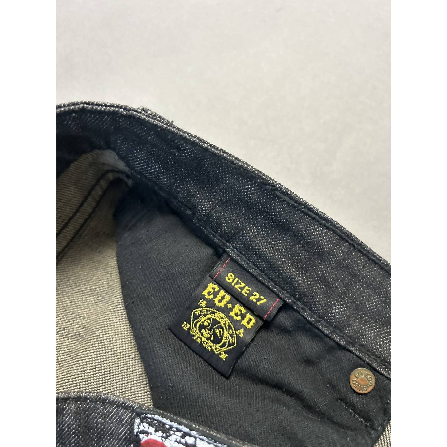 Evisu EU ED vintage black jeans raw denim jeans black seagulls