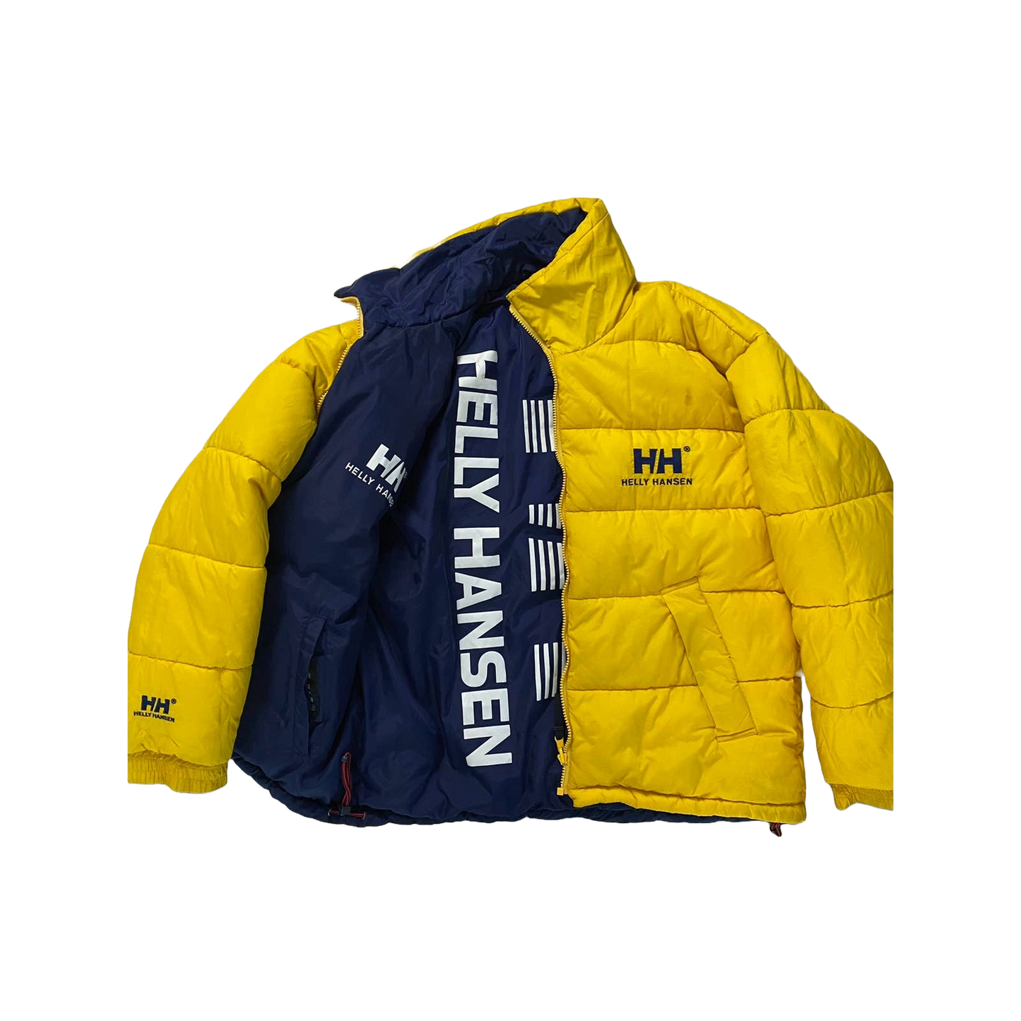 Helly Hansen vintage reversible puffer jacket big logo navy