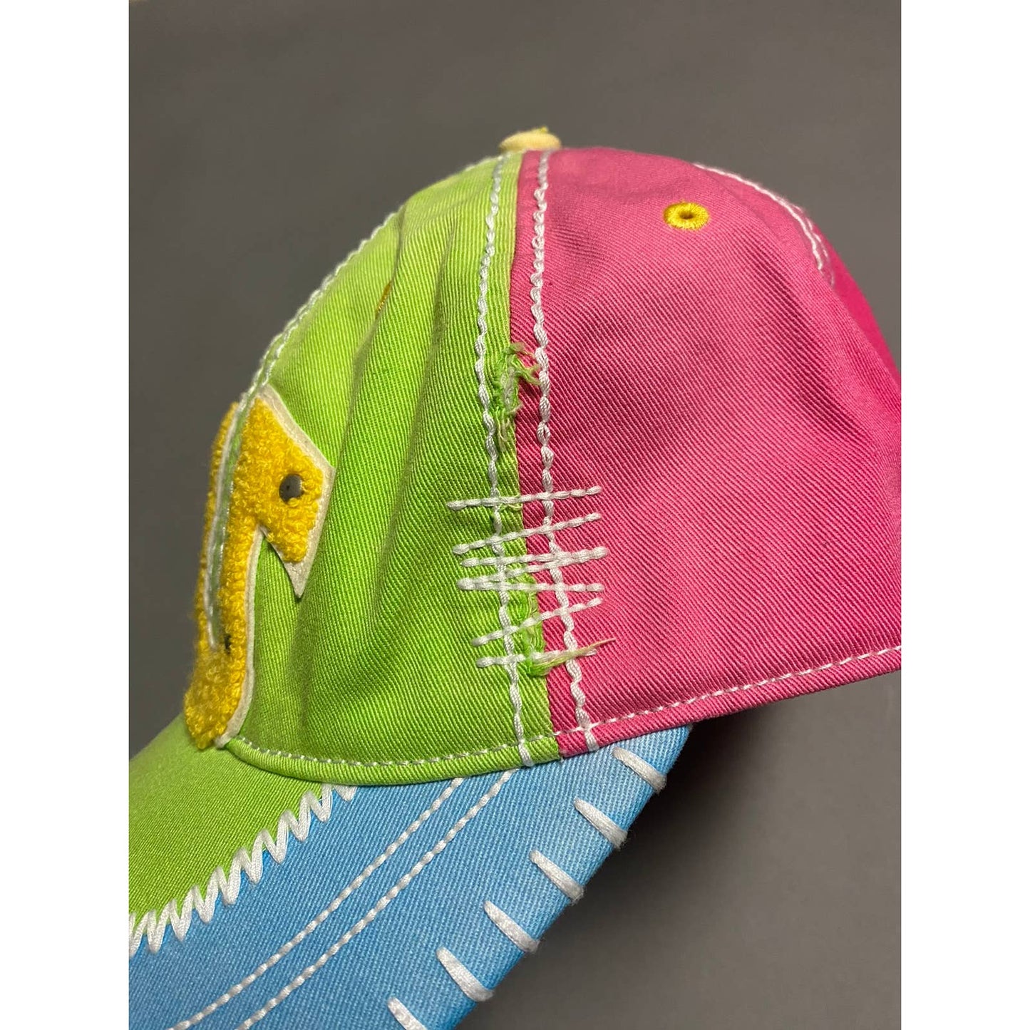 True Religion hat vintage big logo multi color Pink green