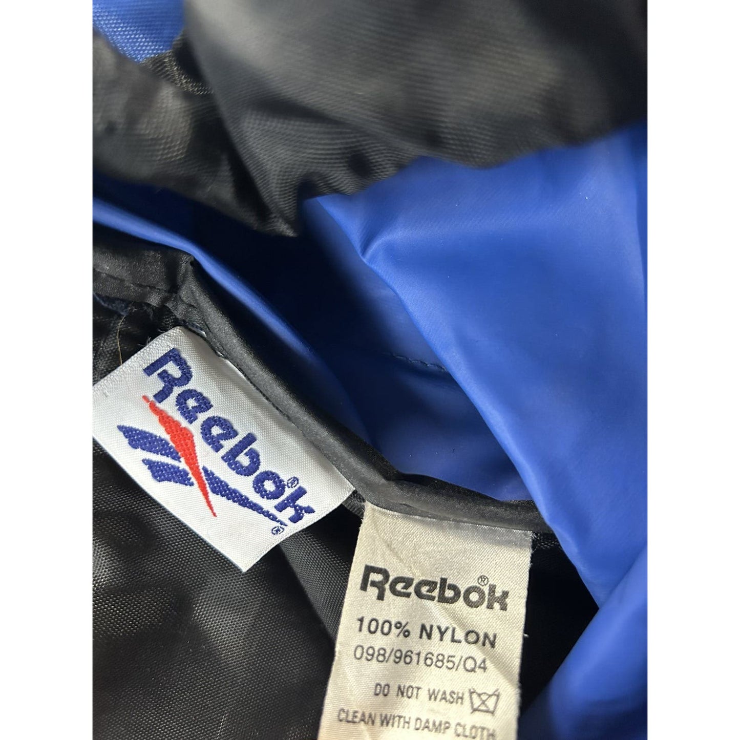 Reebok vintage backpack 90s bag black blue big logo