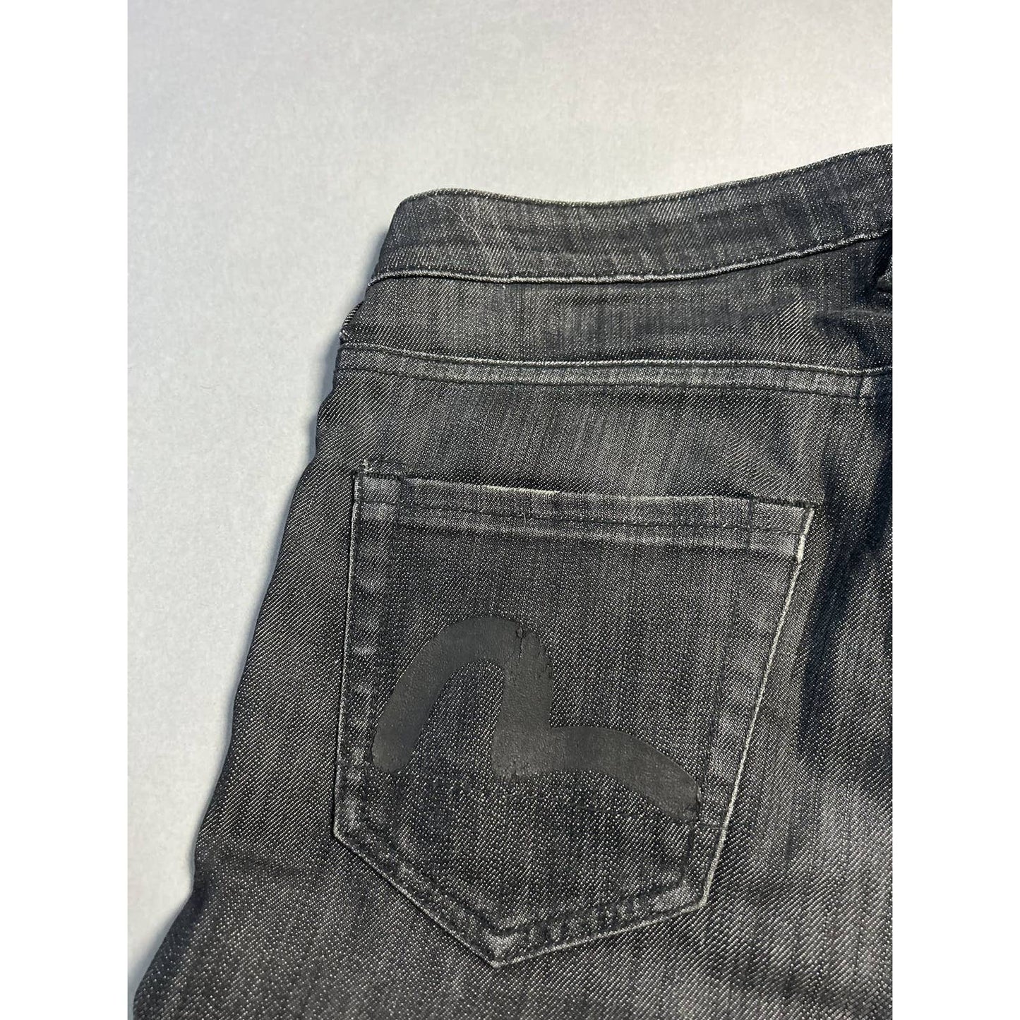 Evisu EU ED vintage black jeans raw denim jeans black seagulls