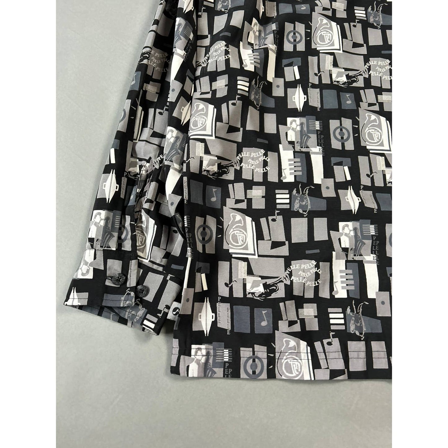 90s Pelle Pelle vintage full print Shirt button up music sax