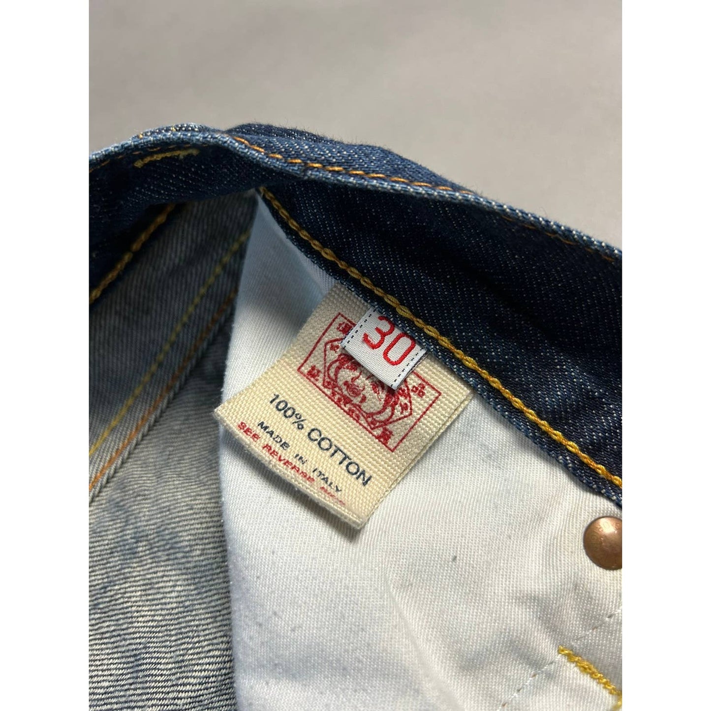 Evisu vintage jeans navy blue seagulls selvedge