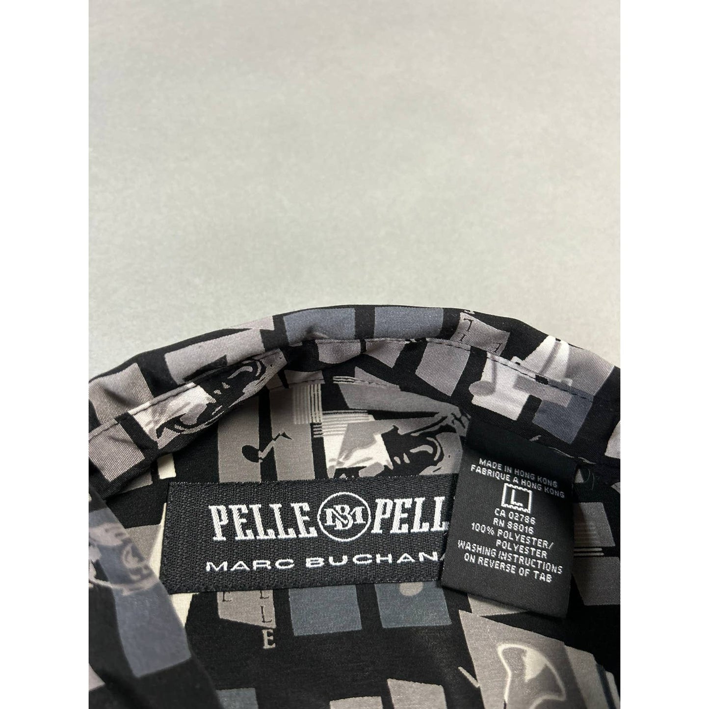 90s Pelle Pelle vintage full print Shirt button up music sax