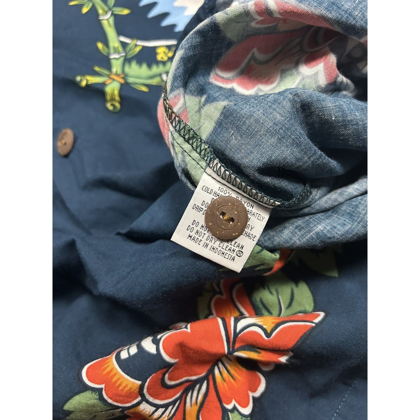 Rare Vintage Mambo Loud Hawaiian Shirt navy blue