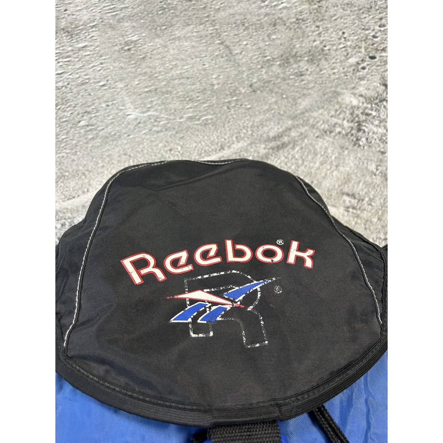 Reebok vintage backpack 90s bag black blue big logo
