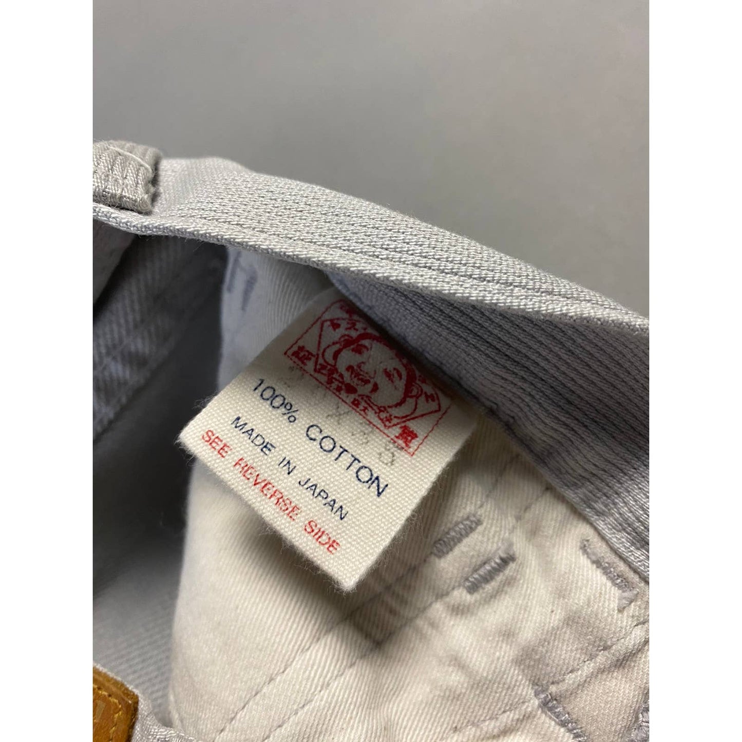 Evisu Fairway Genes vintage grey chino pants jeans gold dots logo