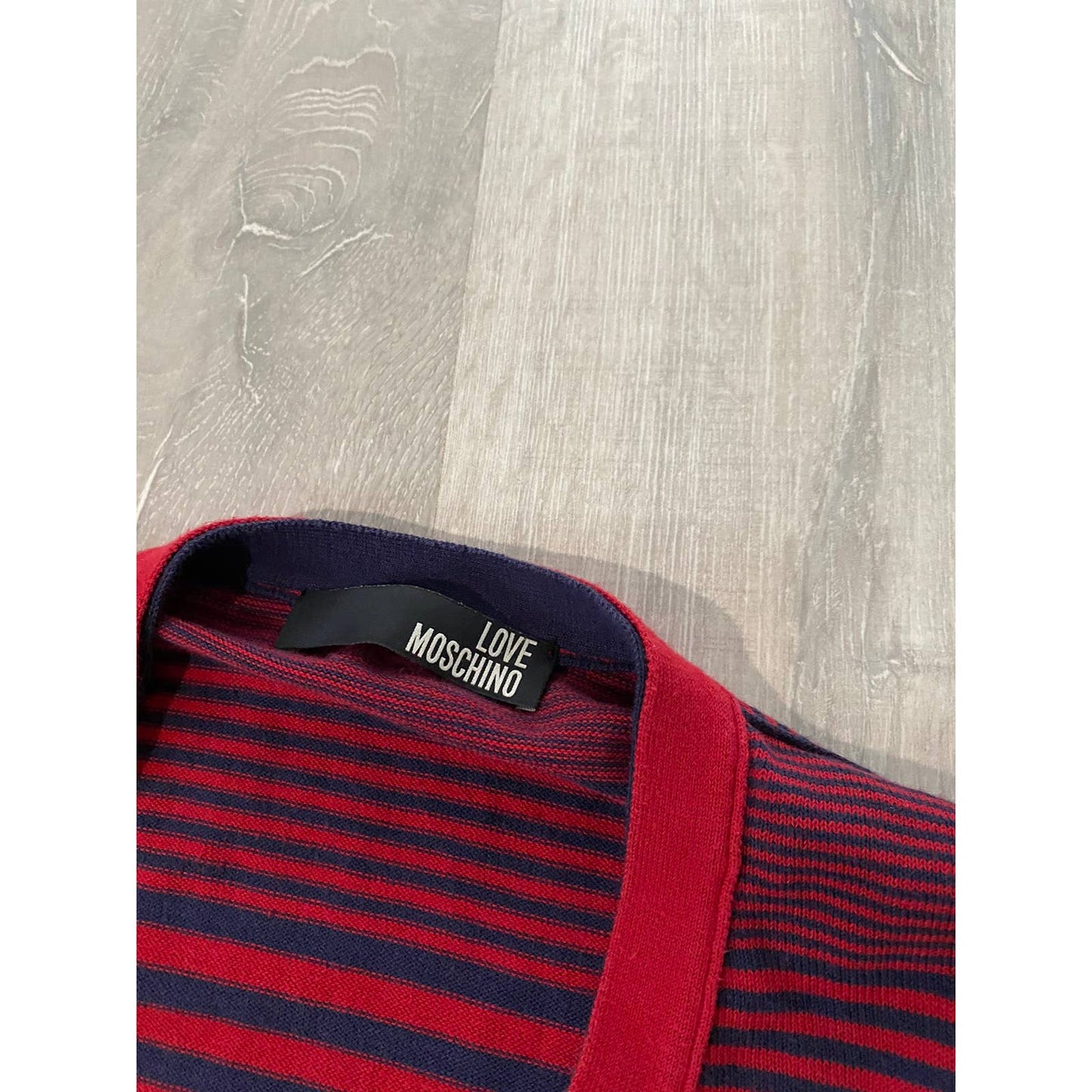Love Moschino cardigan red stripes vintage sweater