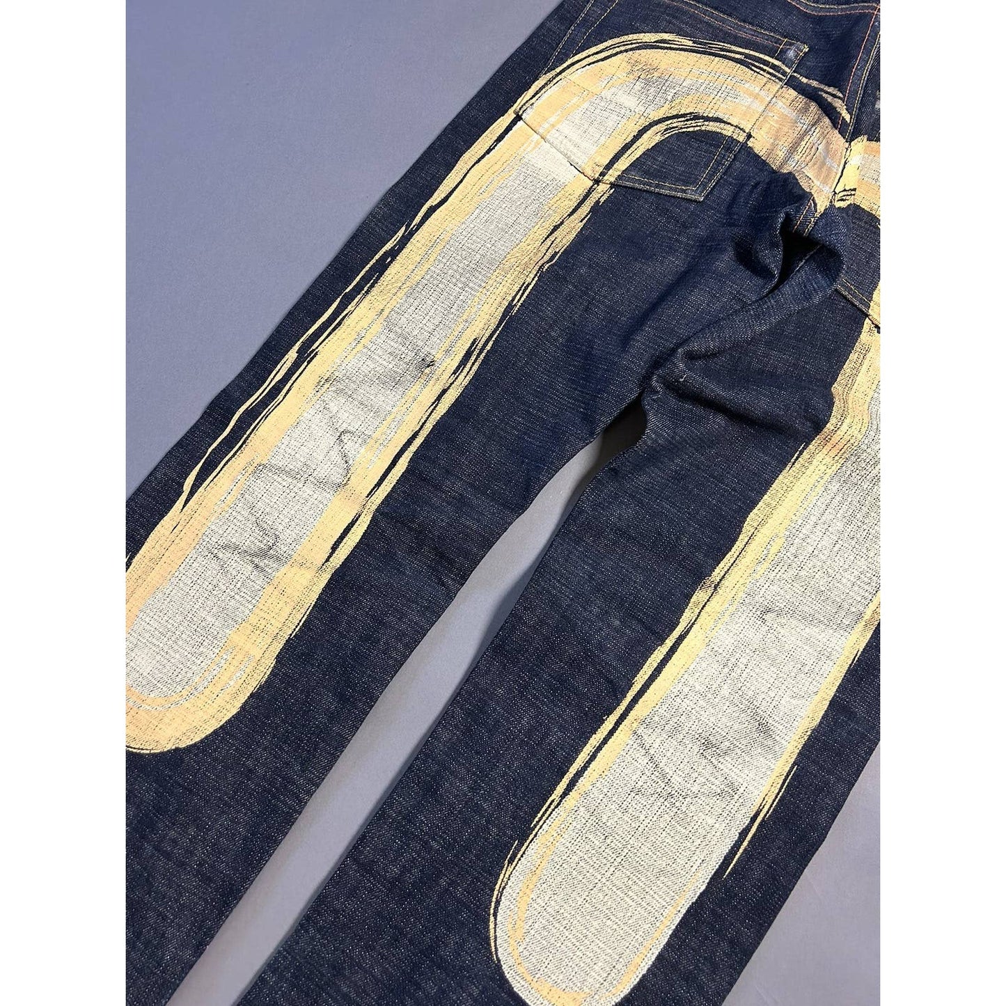 Evisu Japan vintage selvedge daicock jeans yellow big logo
