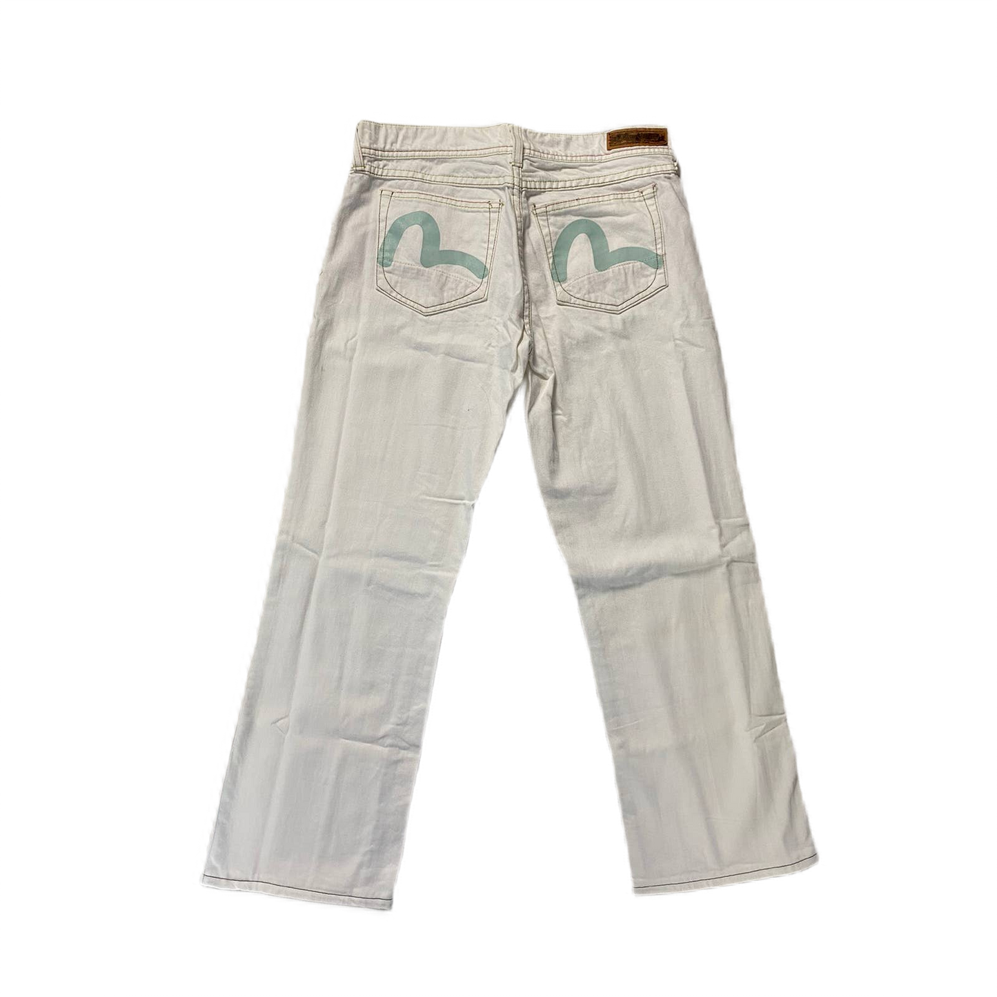 Evisu x Puma vintage white jeans blue seagulls Japan