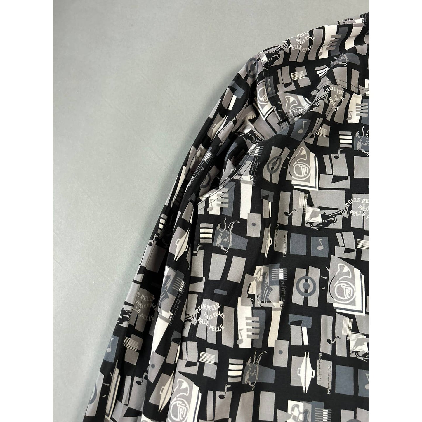 90s Pelle Pelle vintage full print Shirt button up music sax