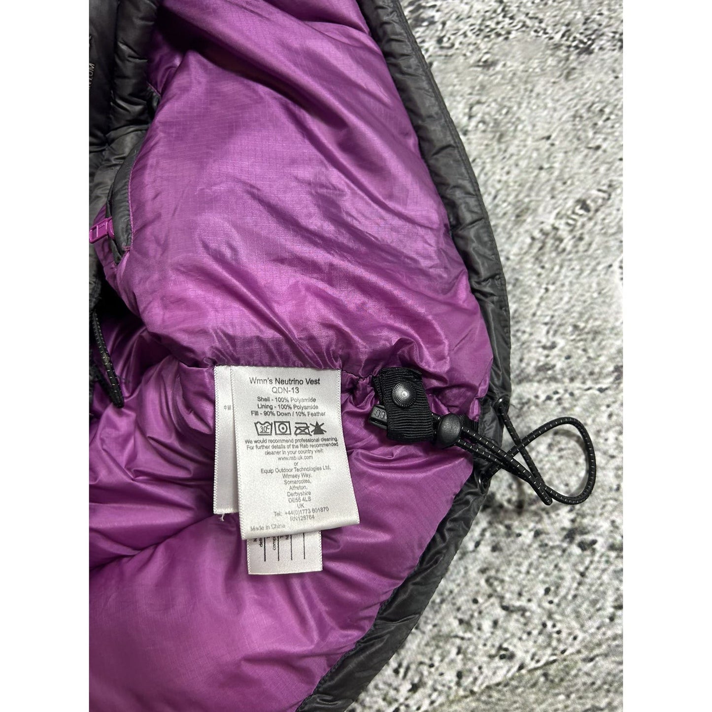 Rab puffer vest grey pink gorpcore Y2K down vintage pertex