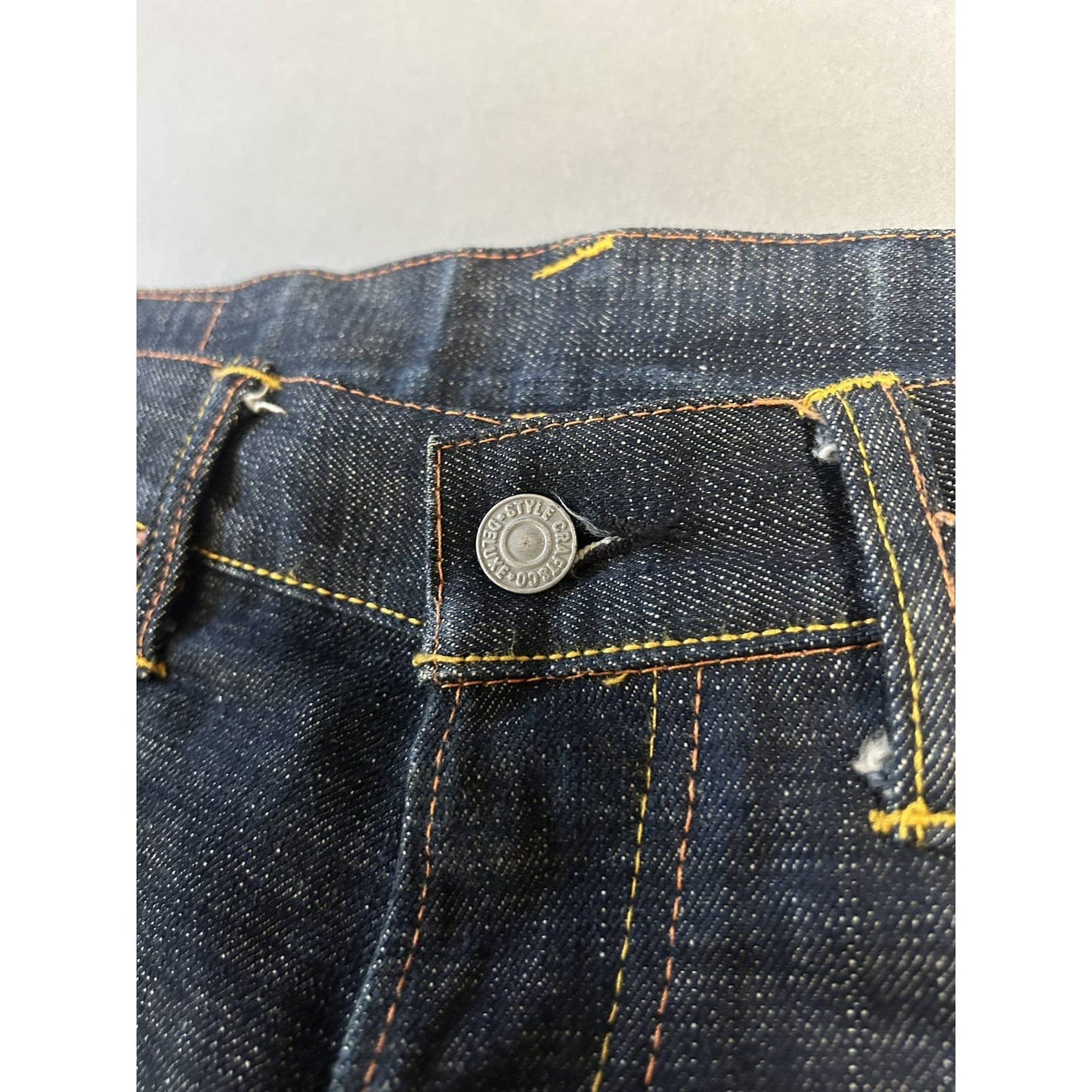 Evisu Japan vintage selvedge daicock jeans yellow big logo