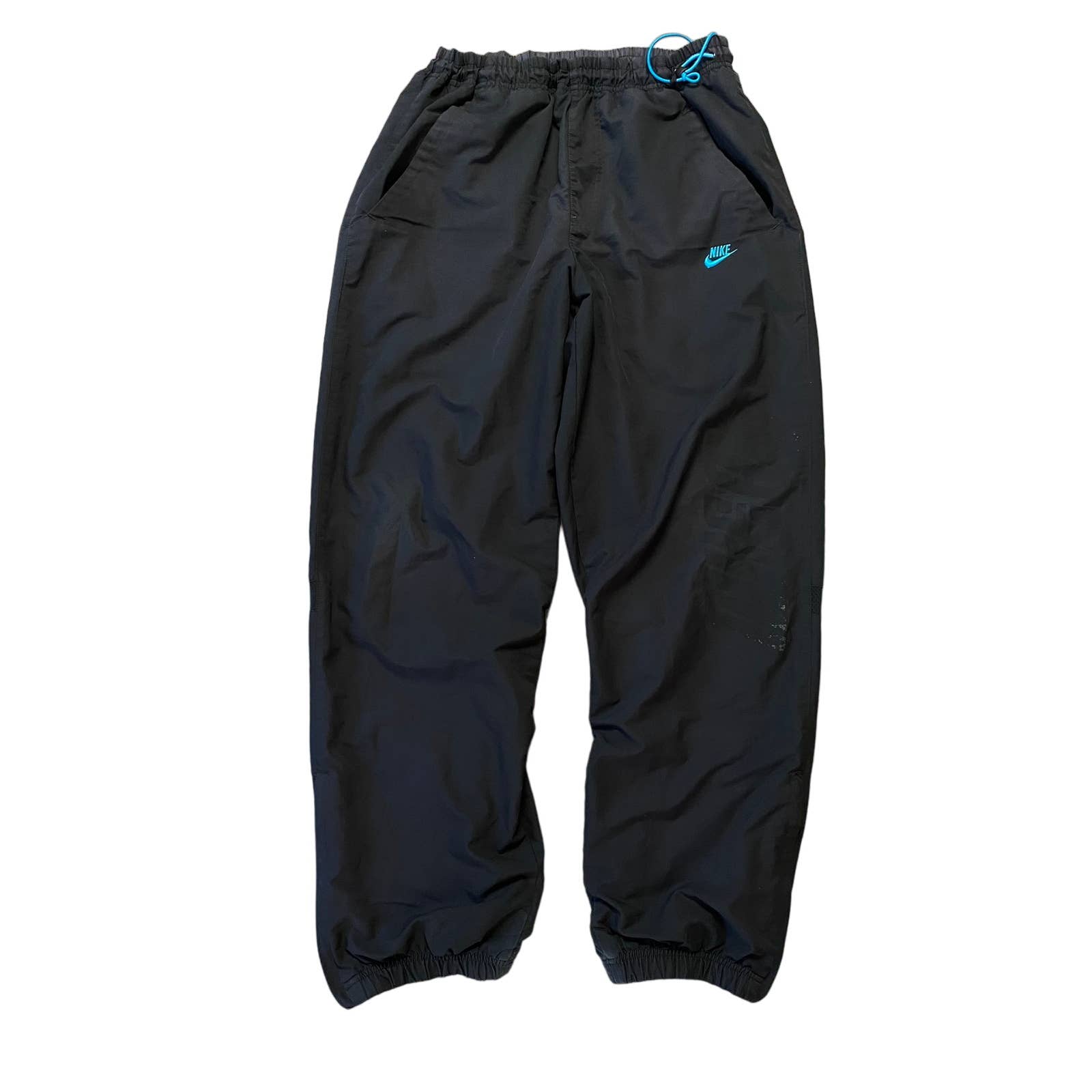 Nike vintage black blue track pants small swoosh 2000s – Refitted