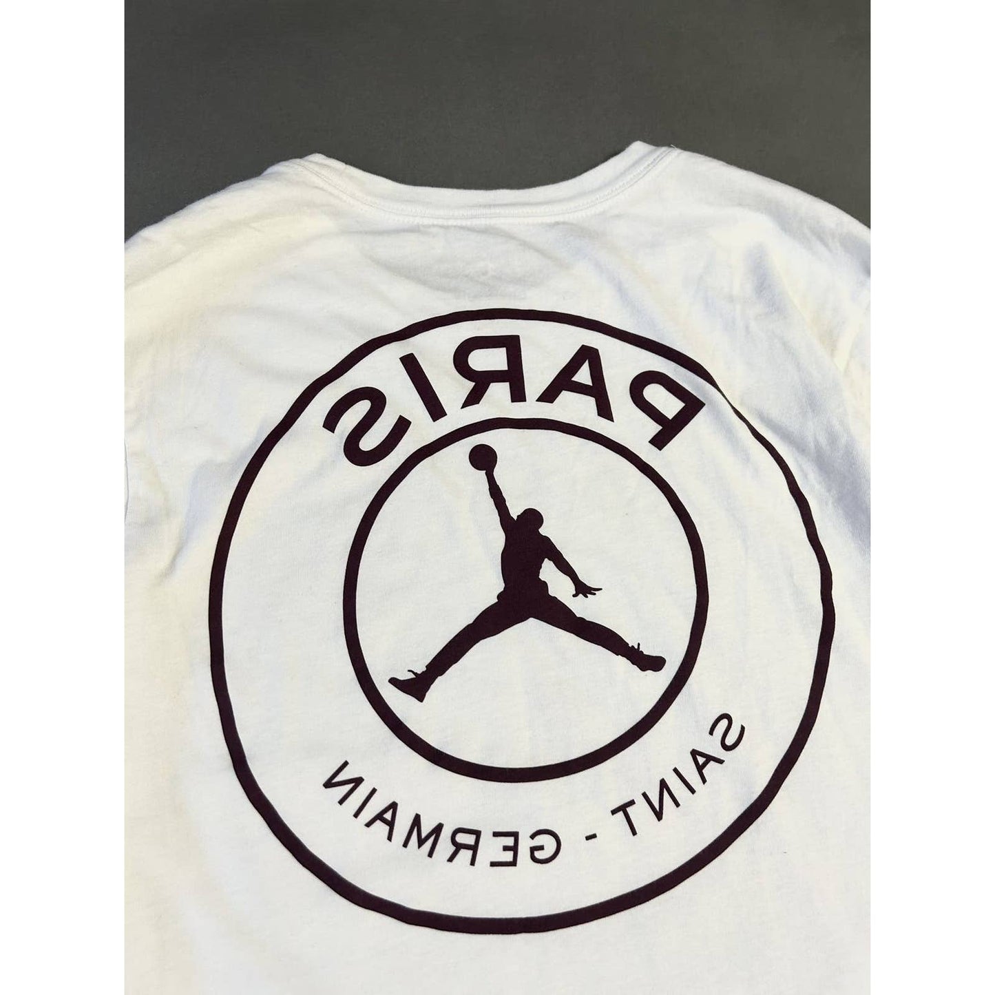 PSG Jordan white long sleeve T-shirt big logo Paris