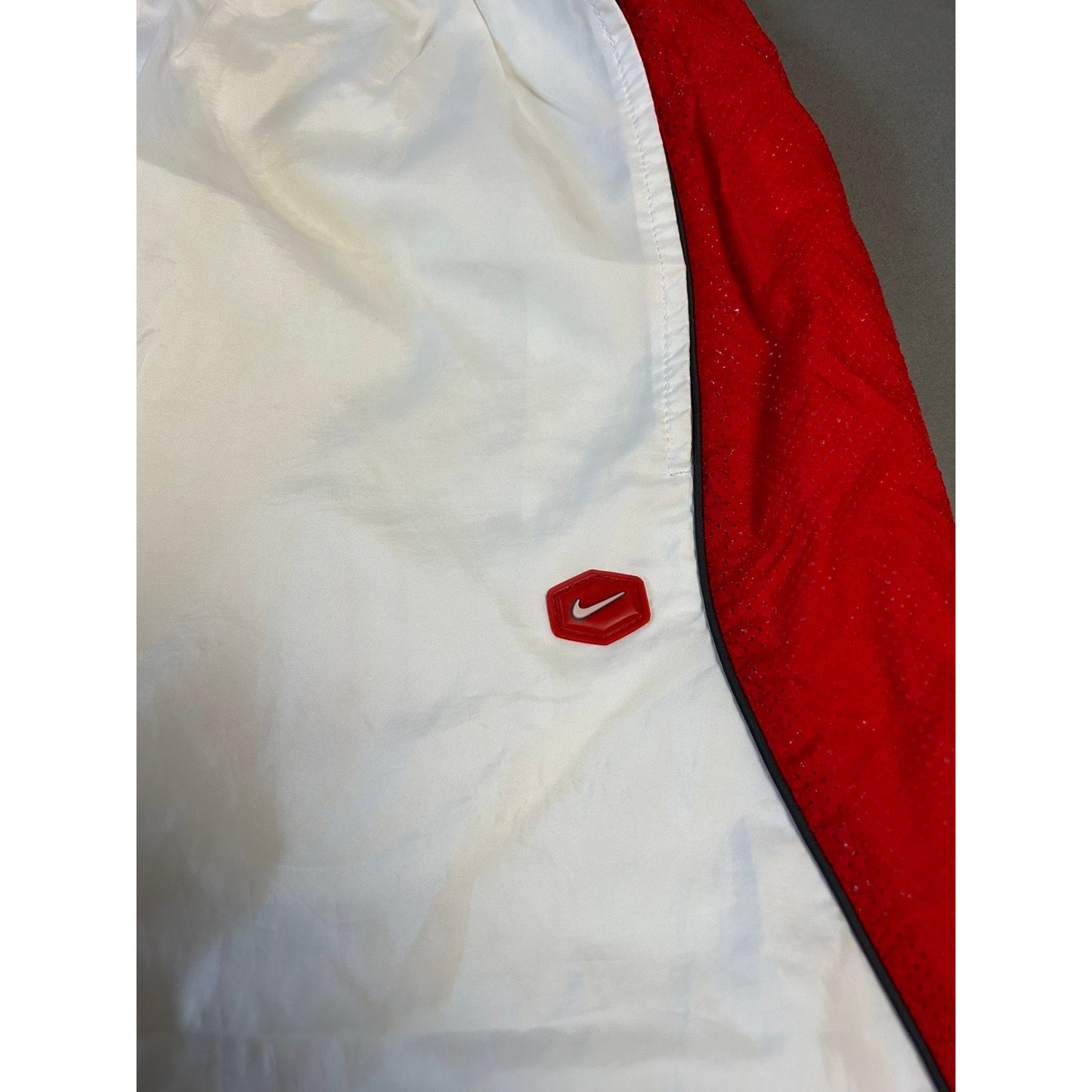 Nike vintage white red shorts hex logo 2000s