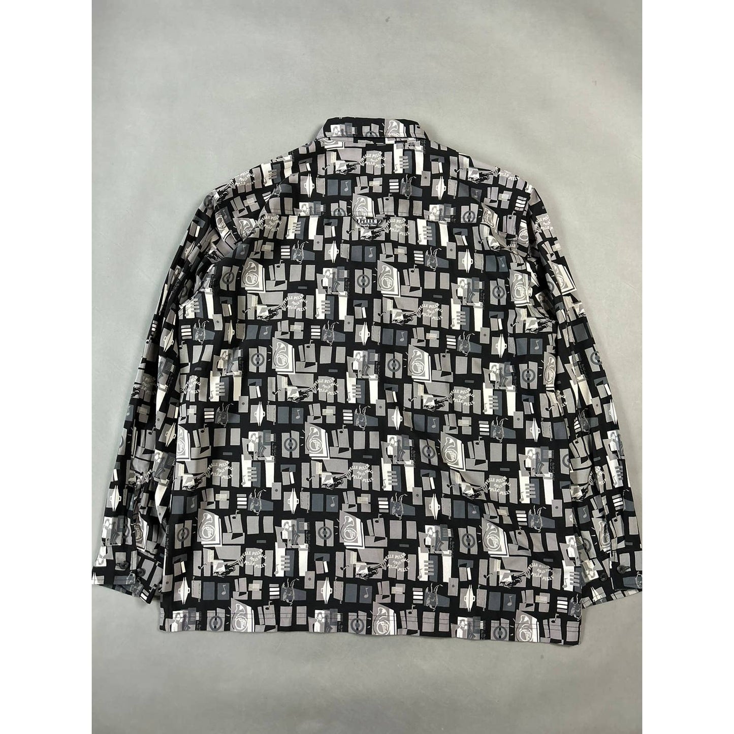 90s Pelle Pelle vintage full print Shirt button up music sax