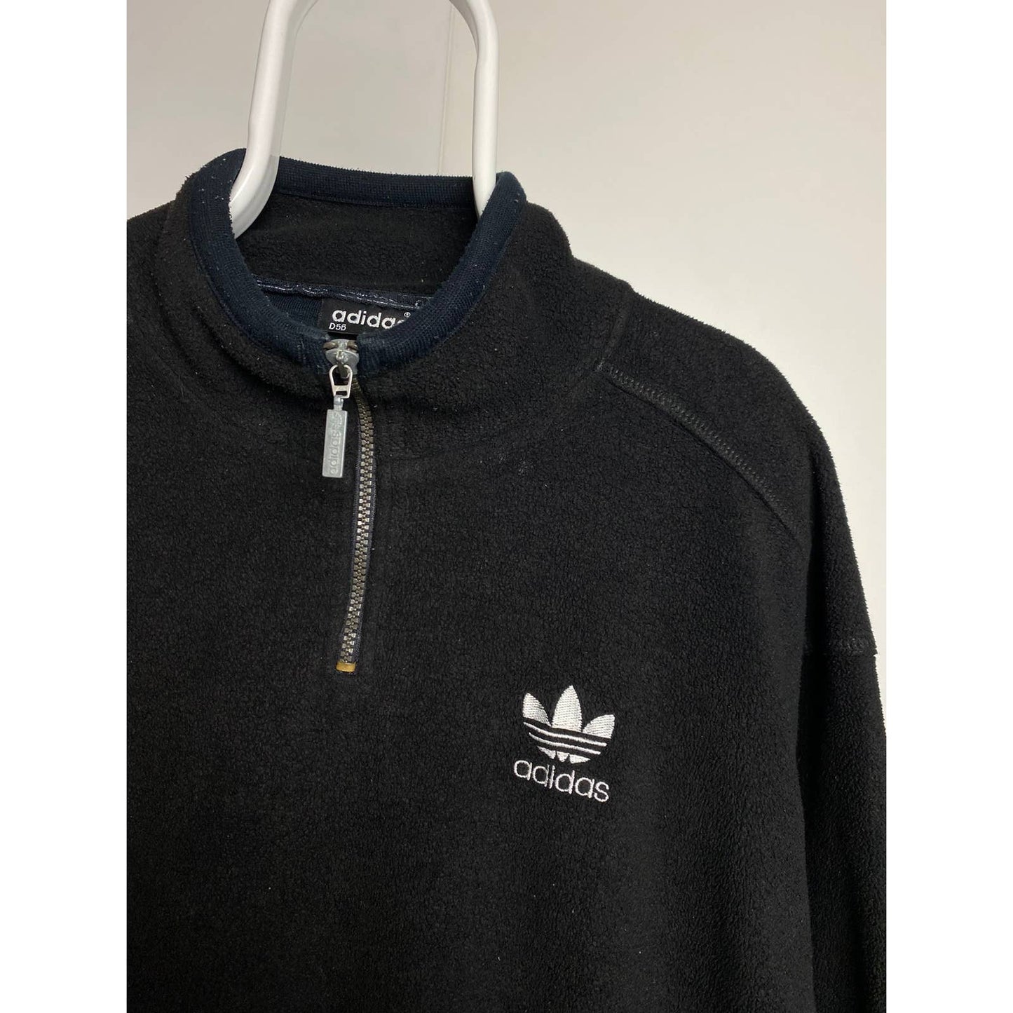 Adidas fleece zip full 90s vintage black