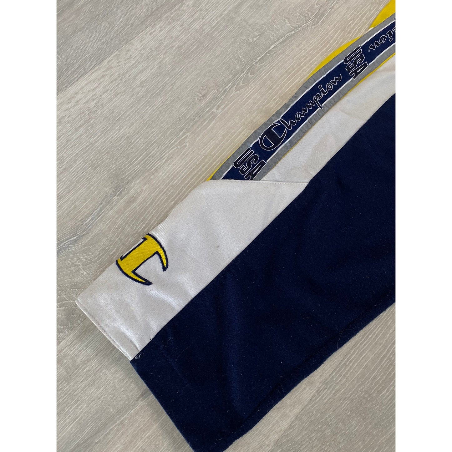 Champion USA sweat pants track side stripe vintage navy