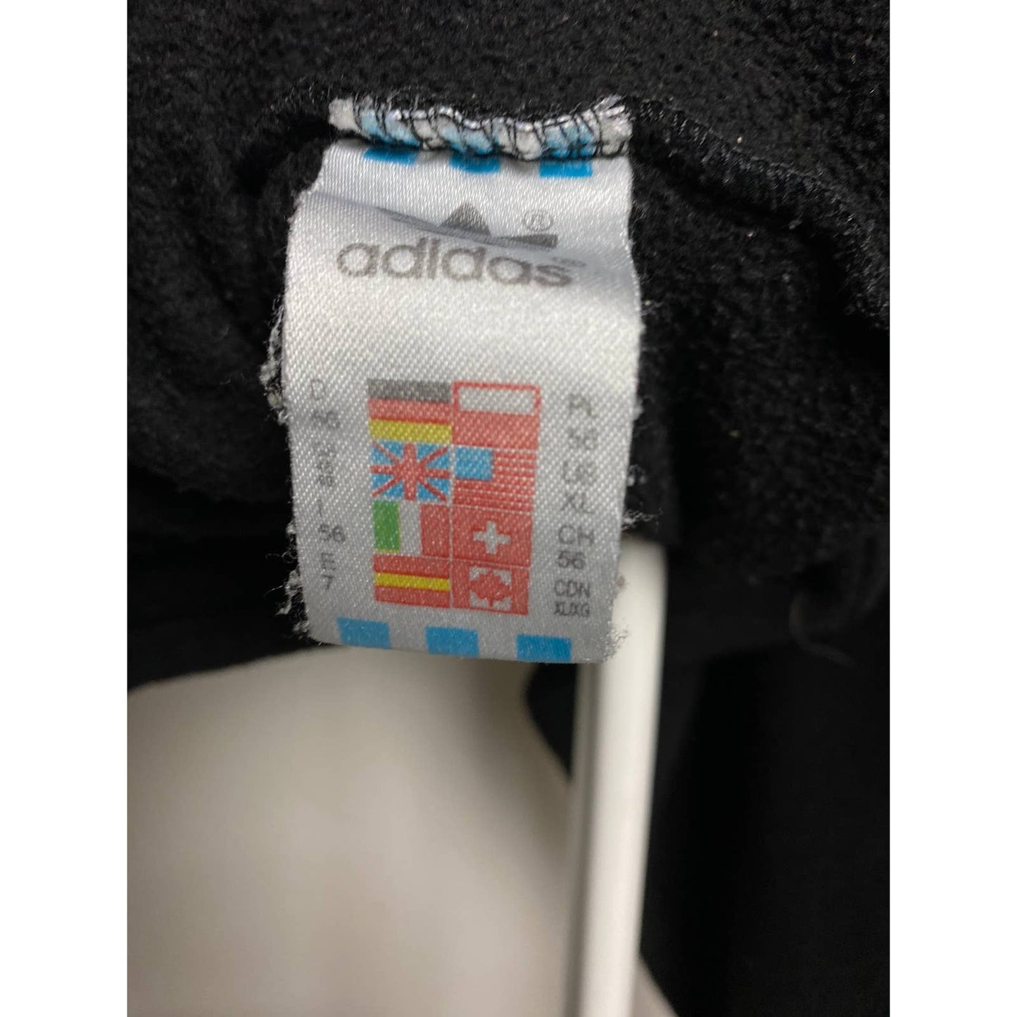 Adidas fleece zip full 90s vintage black