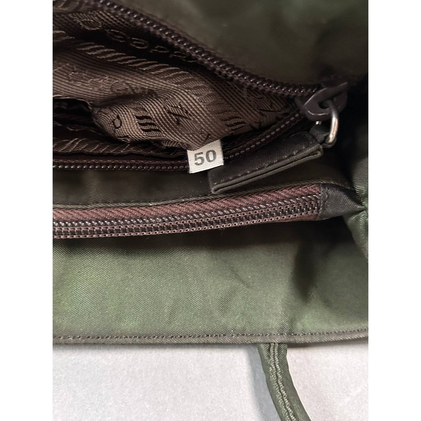 Vintage Prada khaki Nylon bag