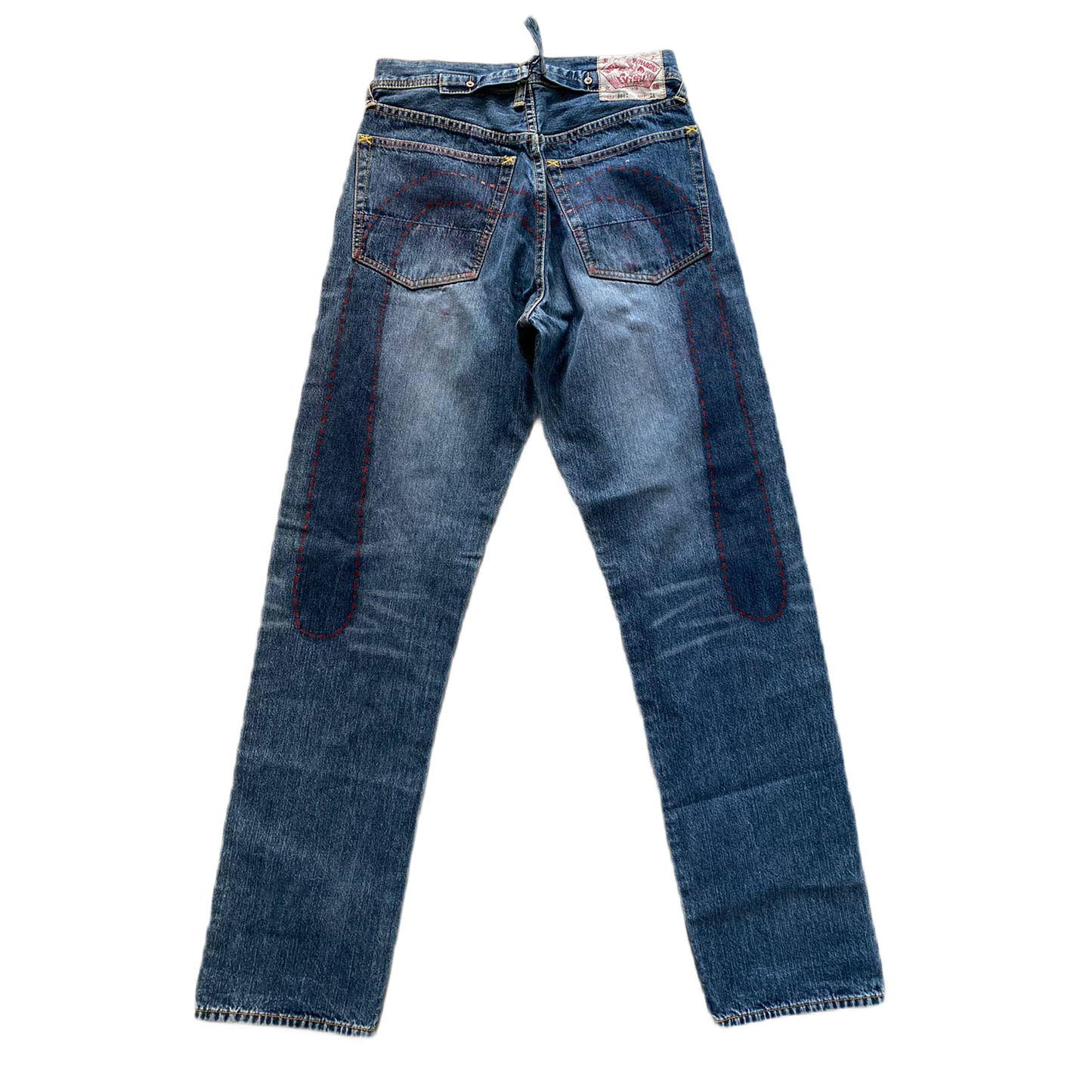 Evisu Water Margins vintage red daicock jeans big logo
