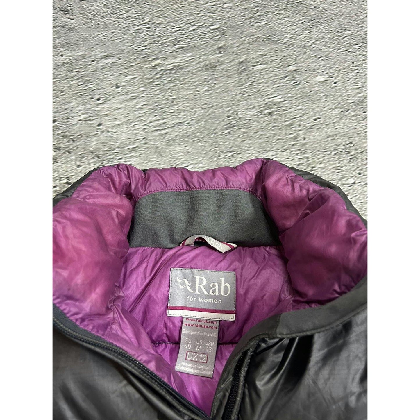 Rab puffer vest grey pink gorpcore Y2K down vintage pertex