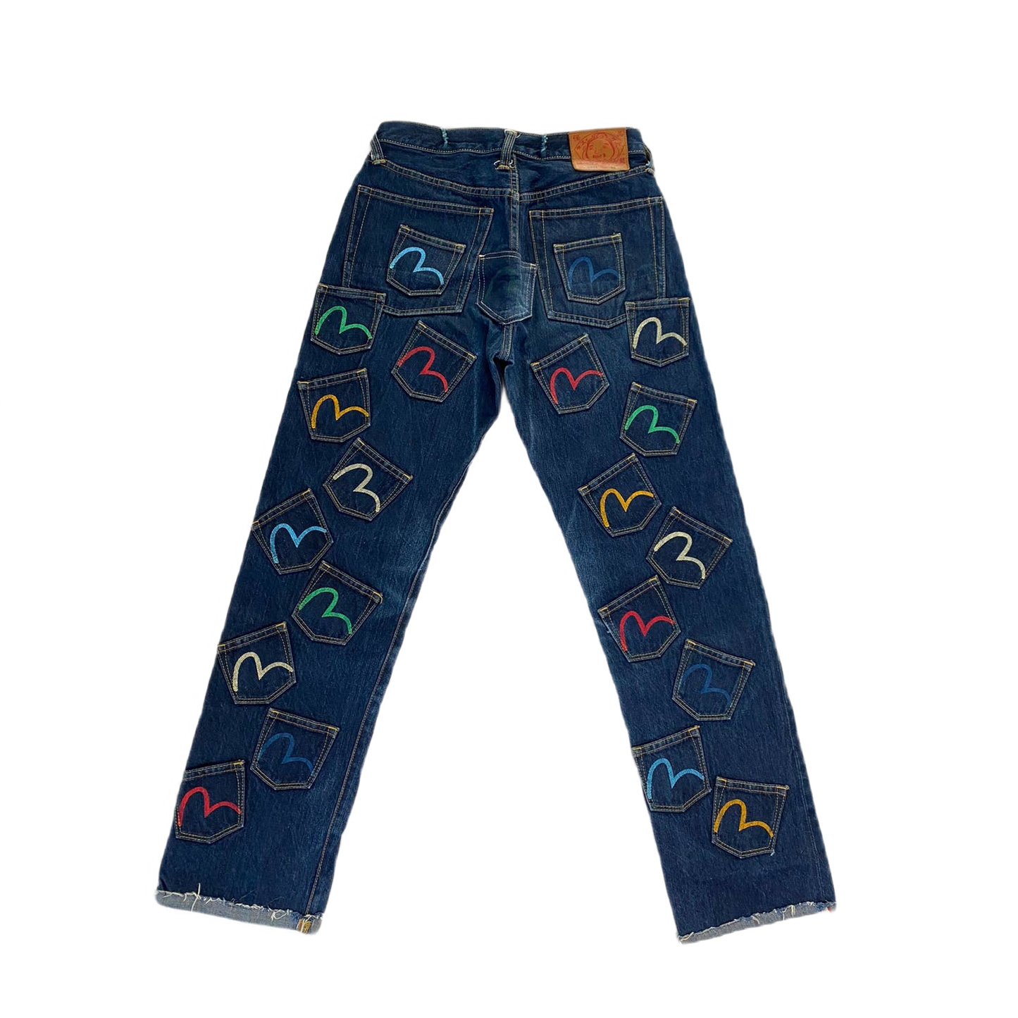Evisu multipocket jeans multicolor vintage selvedge denim