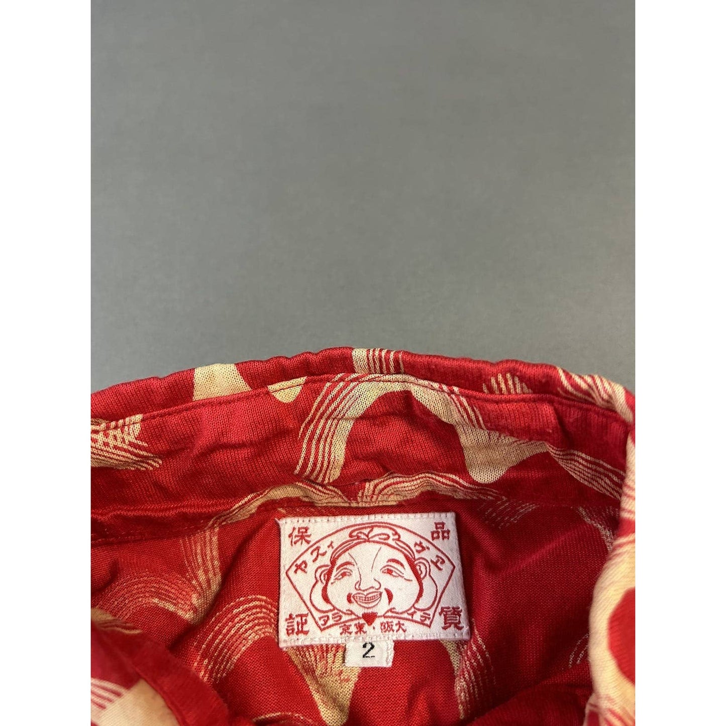 Evisu vintage multi logo long sleeve polo seagull red