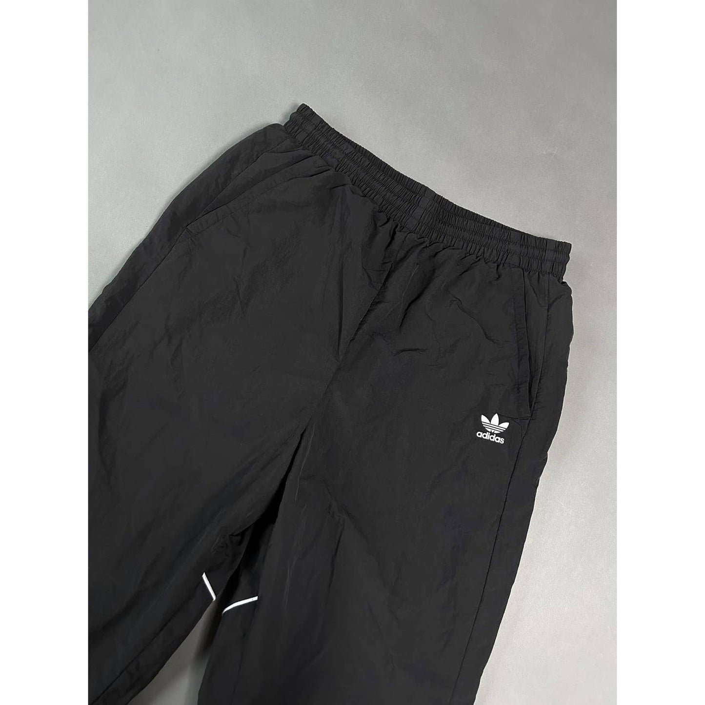 Adidas vintage black nylon track pants small logo 2000s
