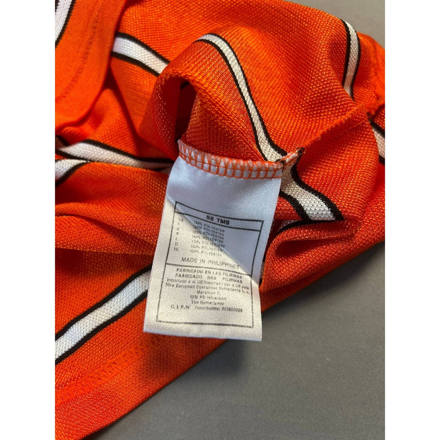Nike big swoosh striped t-shirt vintage 90s Orange