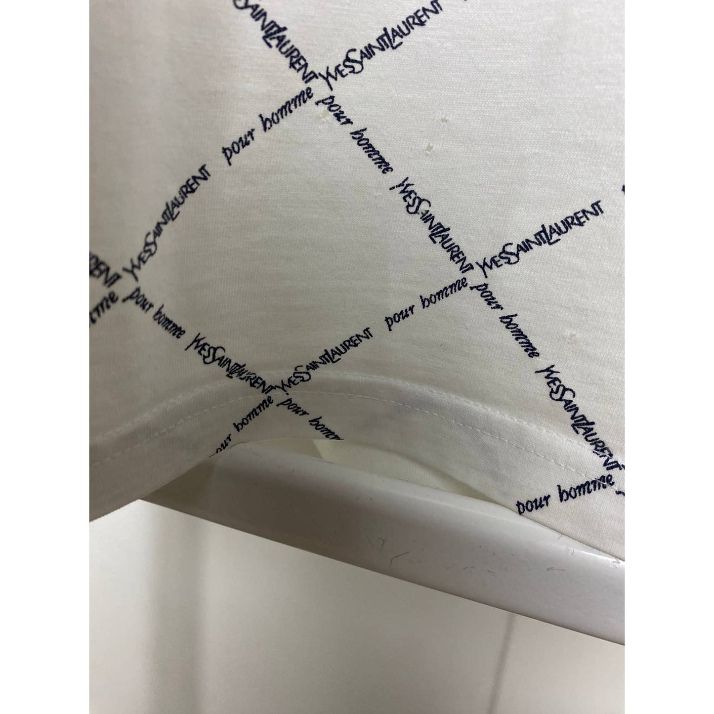 90s Yves Saint Laurent vintage white monogram YSL T-shirt