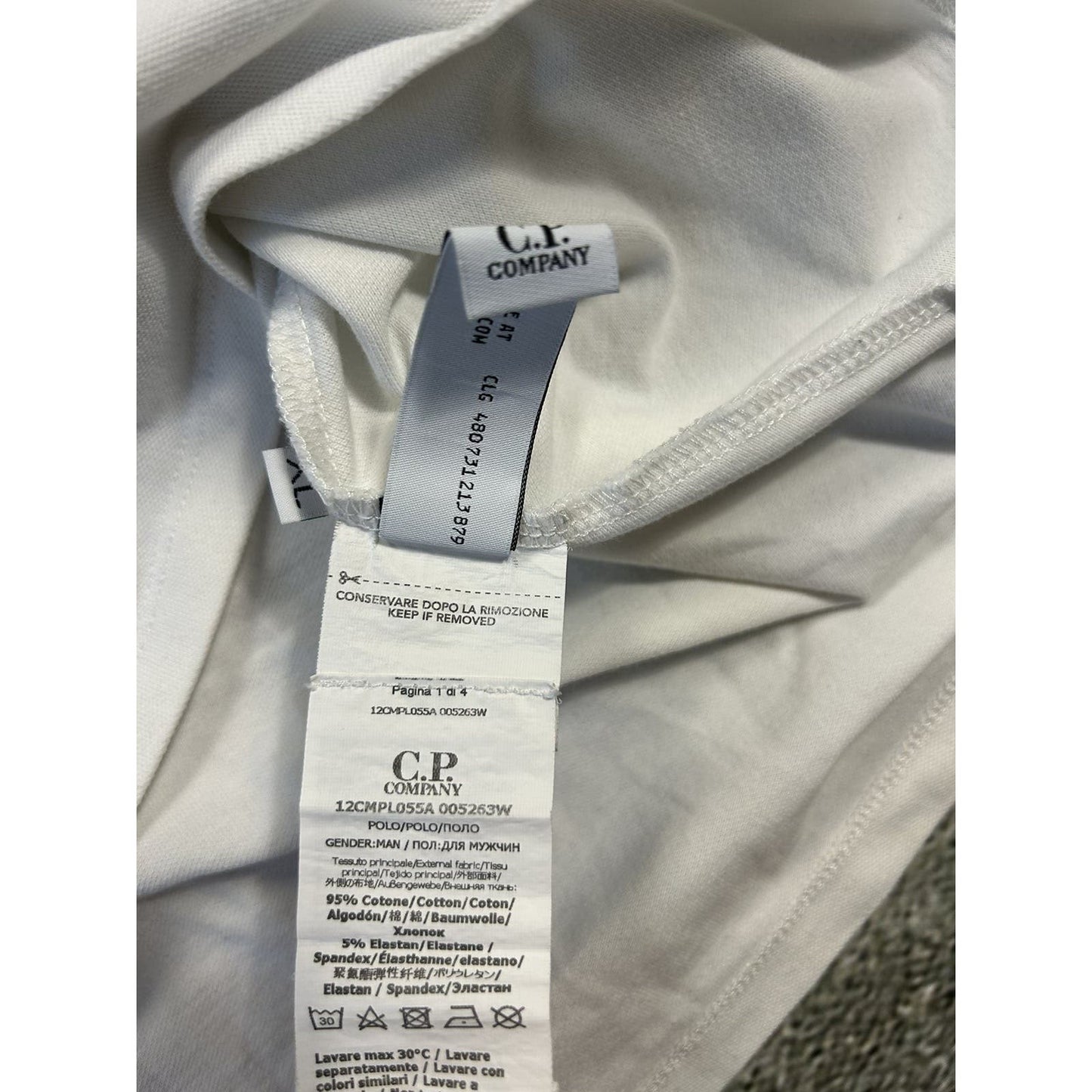 C.P Company polo T-shirt white small logo