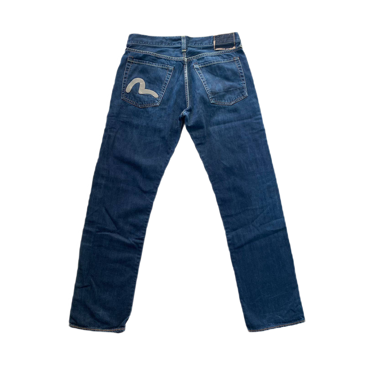 Evisu EU ED vintage navy jeans silver reflective jeans seagull